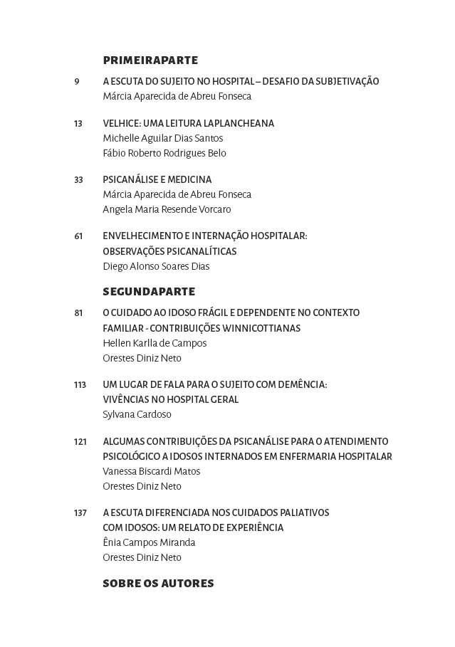 PSICOLOGIA HOSPITALAR E PSICANÁLISE: ESCUTA E CUIDADO AO IDOSO - Imagem 2