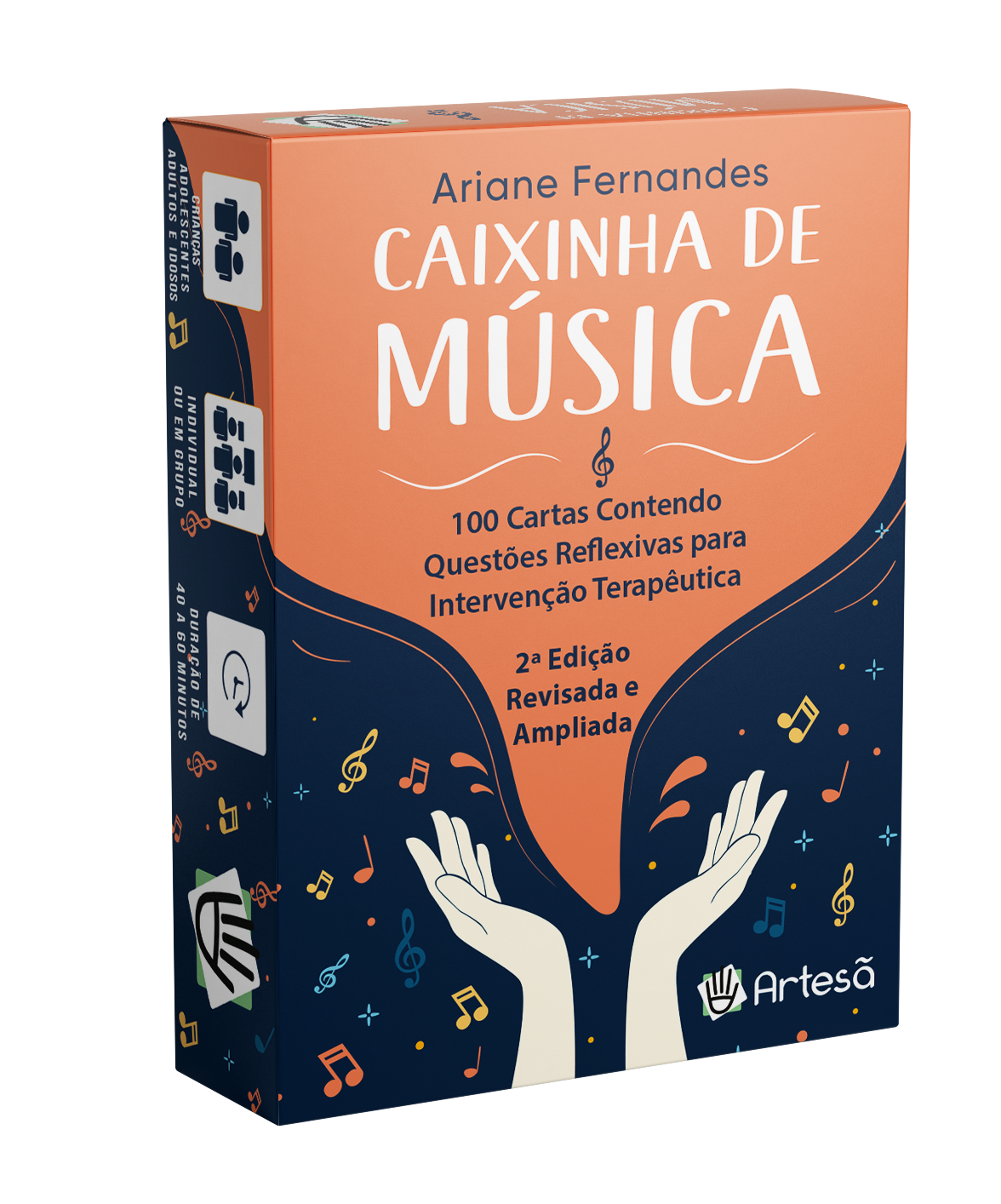 BARALHO CAIXINHA DE MÚSICA - 100 CARTAS CONTENDO QUESTÕES REFLEXIVAS PARA INTERVENÇÃO TERAPÊUTICA