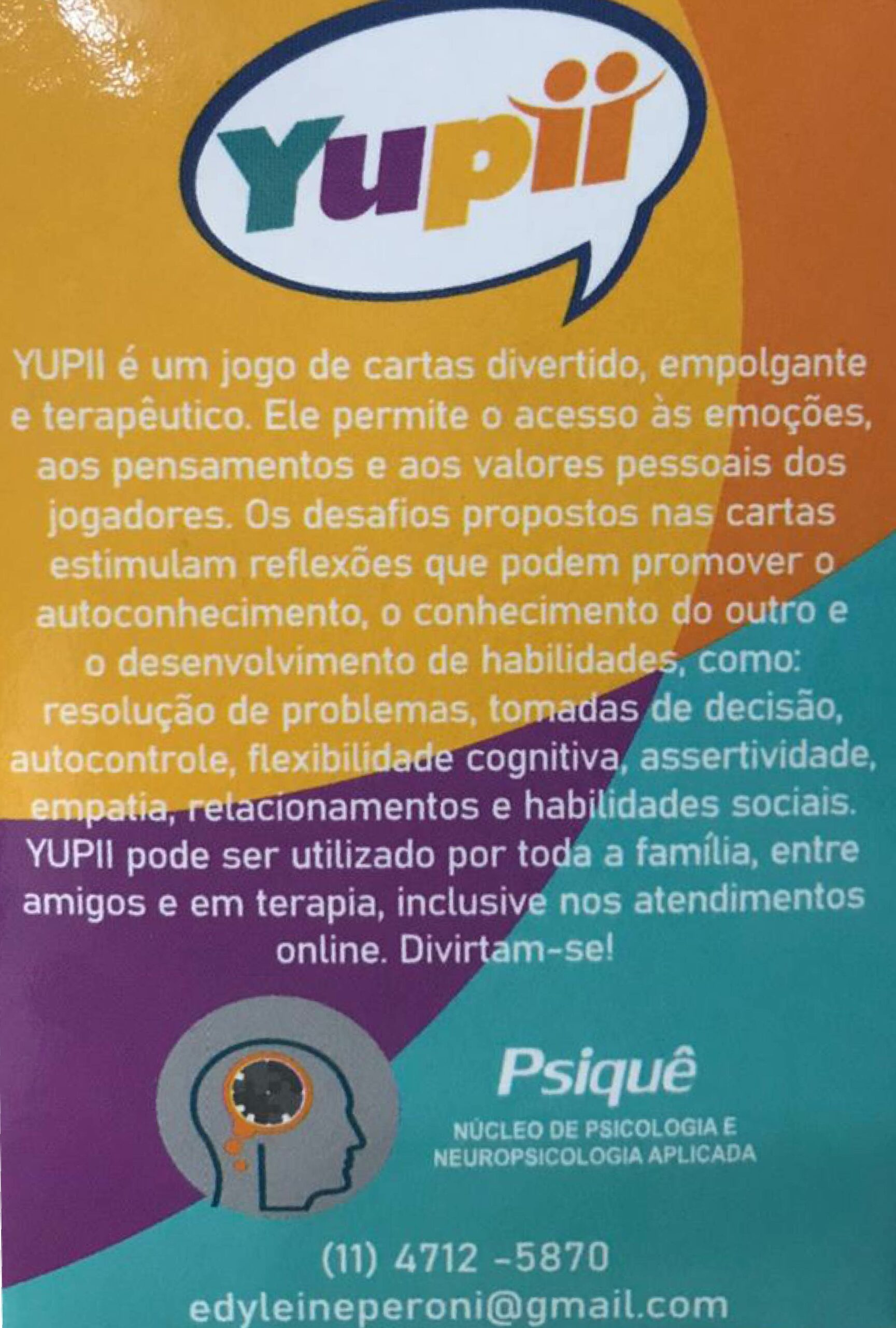 YUPII - UM JOGO TERAPÊUTICO E DIVERTIDO PARA TODA A FAMÍLIA! - Imagem 2