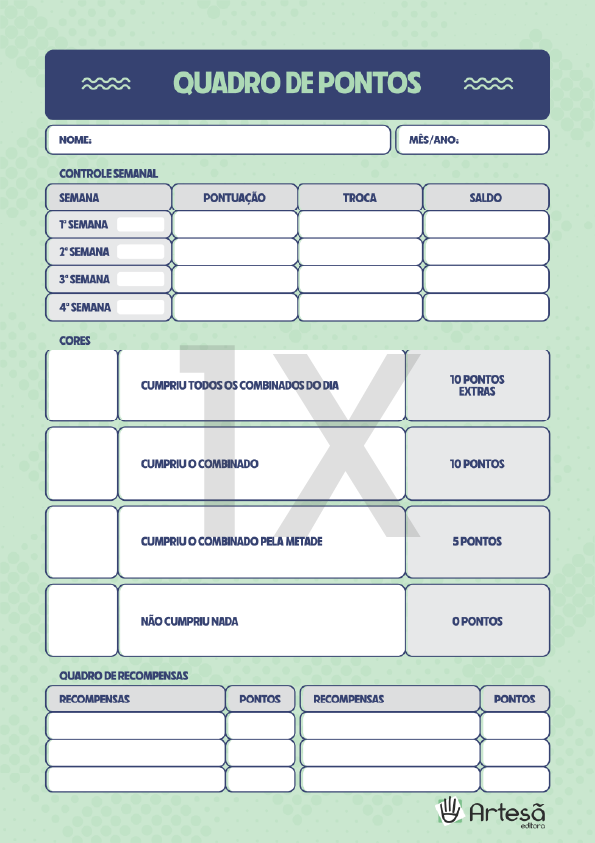 Economia de Fichas: Quatro de Pontos - Bloco 40 Folhas - Imagem 2